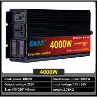 EASUN 12V-230V Zuivere Sinus Omvormer - 2000W/4000W